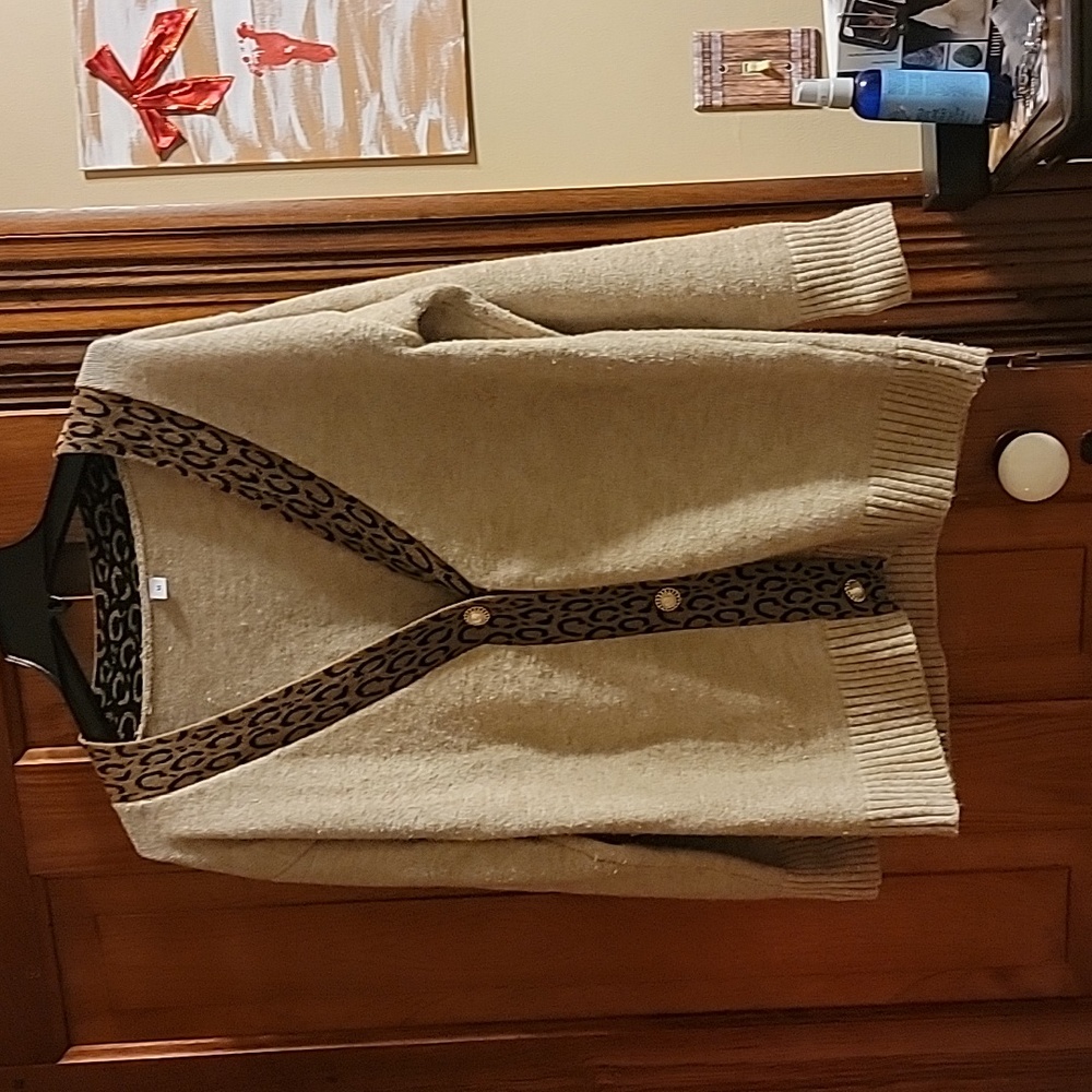 V-neck cardigan sweater